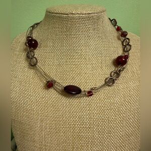 Elegant Chico’s Red Beaded Necklace